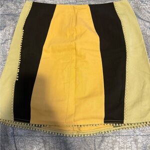 Yellow and Black Women's Skirt